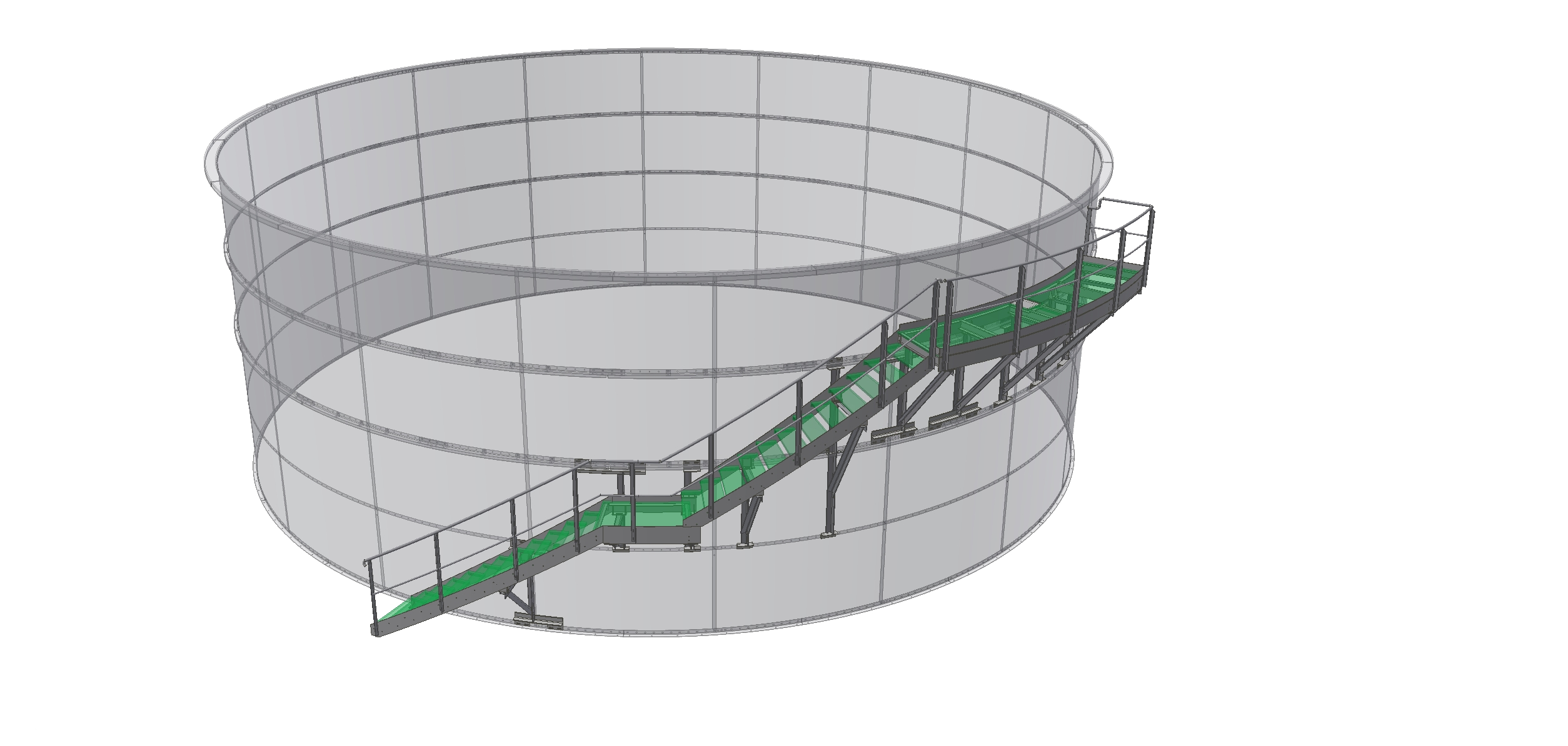 Tank shell stairs for steel plate tank
